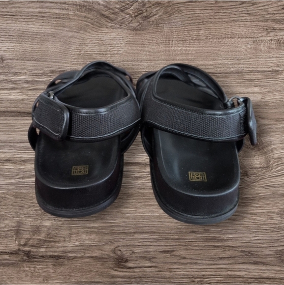 Toteme The Chunky Black Canvas Leather Flat Dad Style Sandals Women’s 40 US 9 - Picture 6 of 9